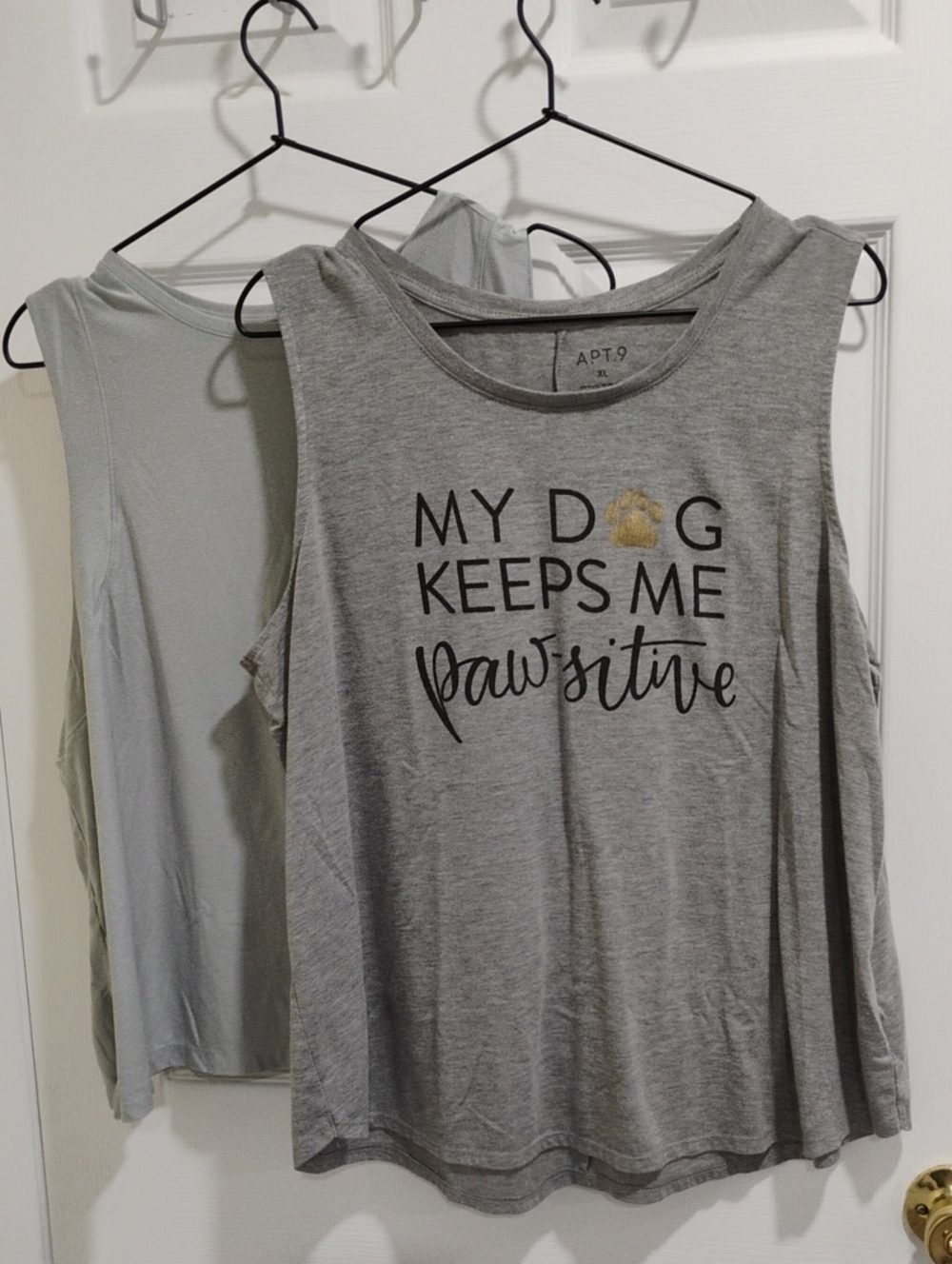 Apt. 9 Grey Graphic Tank and Old Navy Cloud 94 Soft Tank